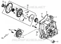 CARTER DROIT   ENSEMBLE POMPE A HUILE pour SYM MIO 50 (45 KMH) (HU05WAH-6) (L5-L6) de 2015
