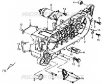 CARTER GAUCHE pour SYM MIO 50 (45 KMH) (HU05WAH-6) (L5-L6) de 2015