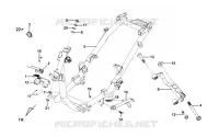 CORPS DE CADRE   CINTRE MOTEUR pour SYM MIO 50 (45 KMH) (HU05WAH-6) (L5-L6) de 2015