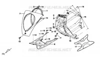COUVERCLE AVANT   PHARE pour SYM MIO 50 (45 KMH) (HU05WAH-6) (L5-L6) de 2015