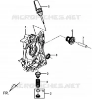 COUVERCLE CARTER DROIT pour SYM MIO 50 (45 KMH) (HU05WAH-6) (L5-L6) de 2015