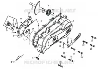 COUVERCLE DE CARTER GAUCHE pour SYM MIO 50 (45 KMH) (HU05WAH-6) (L5-L6) de 2015