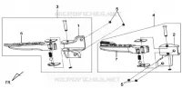 REPOSE PIEDS DROIT GAUCHE pour SYM MIO 50 (45 KMH) (HU05WAH-6) (L5-L6) de 2015