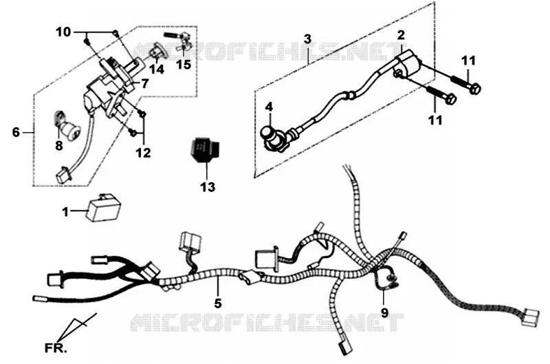 FAISCEAU ELECTRIQUE SYM scooter 50 2008 MIO 50 (HU05W-6) (K8)  MIO 50 (HU05W-6) (K8)