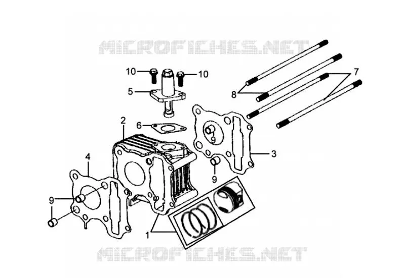 CYLINDRE SYM scooter 50 2016 MIO 50 (HU05WH-T) (L6)  MIO 50 (HU05WH-T) (L6)