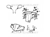 CACHE GUIDON   RETROVISEURS pour SYM ORBIT 50 (AV05W-6) (K7-K8) de 2008