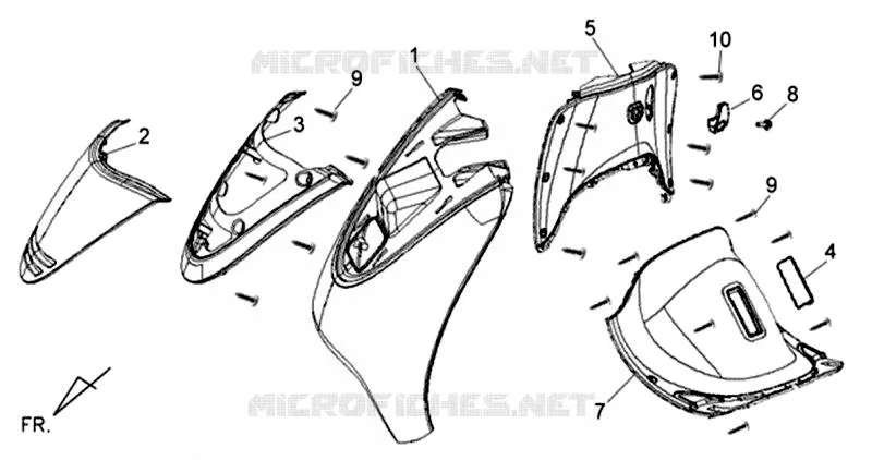 GARDE-BOUE AVANT SYM scooter 50 2015 CELLO 50 (AJ05W1-6) (L5)  CELLO 50 (AJ05W1-6) (L5)