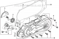 COUVERCLE CÔTÉ GAUCHE pour SYM DD50 (25KMH) (FT05V4-6) (K6) de 2006