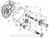 TRANSMISSION pour SYM DD50 (25KMH) (FT05V4-6) (K6) de 2006
