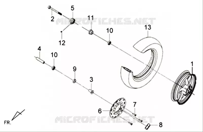 ROUE AVANT SYM scooter 100 2016 MIO 100 (HU10WCH-6) (L6)  MIO 100 (HU10WCH-6) (L6)