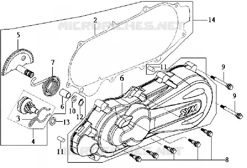 CARENAGES LATERAL GAUCHE SYM scooter 50 2003 DD50 FIX (FT05V-6) (K3)  DD50 FIX (FT05V-6) (K3)