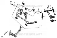 BEQUILLE CENTRALE   BRAS DE DÉMARREUR DE KICK pour SYM FIDDLE II 125 (AW12W-T) (K8) de 2008