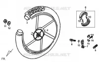 ROUE ARRIÈRE pour SYM FIDDLE II 125 (AW12W-T) (K8) de 2008