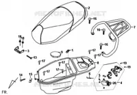 SELLE   POIGNEE ARRIERE pour SYM FIDDLE II 125 (AW12W-T) (K8) de 2008
