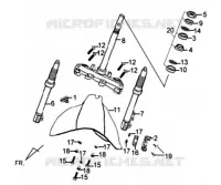TIGE DE DIRECTION / FOURCHE AVANT pour SYM FIDDLE II 125 (AW12W-T) (K8) de 2008