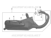 ECHAPPEMENT pour SYM DD50 FIX E2 (FT05V1-6) (K4-K5) de 2005