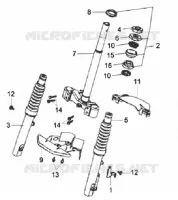 FOURCHE AVANT pour SYM DD50 FIX E2 (FT05V1-6) (K4-K5) de 2005