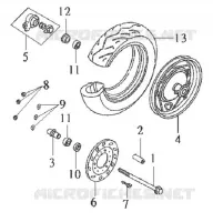 ROUE AVANT pour SYM DD50 FIX E2 (FT05V1-6) (K4-K5) de 2005