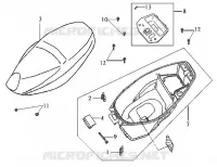 SELLE   COFFRE pour SYM DD50 FIX E2 (FT05V1-6) (K4-K5) de 2005