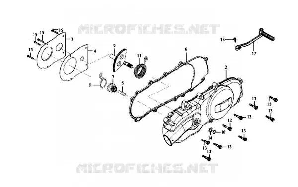 COUVERCLE DE CARTER GAUCHE SYM scooter 125 2010 GTS 125 EVO (K9-L0)  GTS 125 EVO (K9-L0)