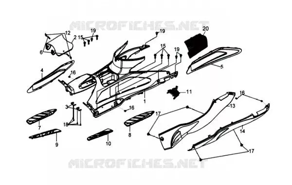 PANNEAU DE PLANCHER / COUVERCLE LATÉRAL SYM scooter 125 2010 GTS 125 EVO (K9-L0)  GTS 125 EVO (K9-L0)