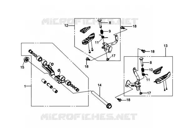 REPOSE PIEDS SYM scooter 125 2010 GTS 125 EVO (K9-L0)  GTS 125 EVO (K9-L0)