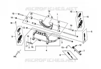 BEQUILLE CENTRALE / ENSEMBLE DE MARCHEPIED DROITE GAUCHE pour SYM GTS 125I (LN12W1-F) (L2-L3) de 2013