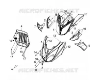 COUVERCLE AVANT   PHARE pour SYM GTS 125I (LN12W1-F) (L2-L3) de 2013