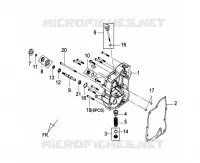 COUVERCLE DE CARTER DE MANIVELLE ARRIERE pour SYM GTS 125I (LN12W1-F) (L2-L3) de 2013