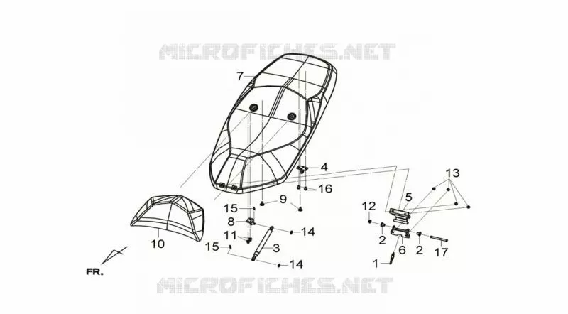 SELLE DOUBLE SYM scooter 125 2014 GTS 125I (LN12W2-EU) (L4)  GTS 125I (LN12W2-EU) (L4)