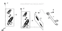 BÉQUILLE LATÉRALE   BARRE DE MARCHE DROITE GAUCHE pour SYM GTS 125I SPORT (LN12WE-EU) (E4) (L7-M0) de 2020