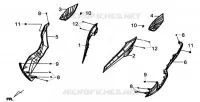 COUVERCLE LATÉRAL GAUCHE DROITE pour SYM GTS 125I SPORT (LN12WE-EU) (E4) (L7-M0) de 2020
