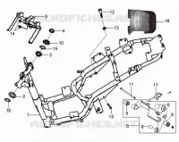 CHASSIS pour SYM HD 125 (LH12W-6) (DRUM BRAKE) (K3-K6) de 2006