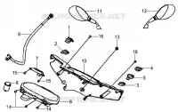 COMPTEUR   RETROVISEURS pour SYM HD 125 (LH12W-6) (DRUM BRAKE) (K3-K6) de 2006