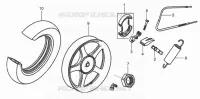 ROUE ARRIÈRE pour SYM HD 125 (LH12W-6) (DRUM BRAKE) (K3-K6) de 2006