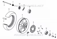 ROUE AVANT pour SYM HD 125 (LH12W-6) (DRUM BRAKE) (K3-K6) de 2006