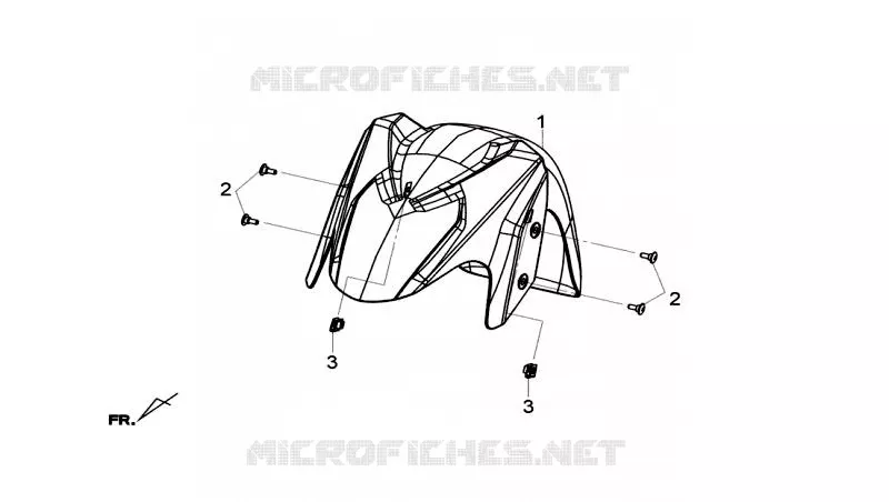 GARDE-BOUE AVANT SYM scooter 125 2014 JOYMAX 125 (LN12W6-FR) (L4)  JOYMAX 125 (LN12W6-FR) (L4)