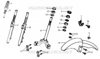 FOURCHE pour SYM JOYRIDE 125 E2 (LA12W4-6) (K4-K6) de 2006