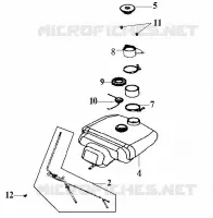 RESERVOIR ESSENCE pour SYM METRO EUROPE 125 (EURO MX - HF12W-6) (K2-K4) de 2004