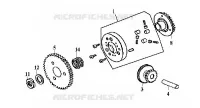 TRANSMISSION DE DEMARREUR pour SYM METRO EUROPE 125 (EURO MX - HF12W-6) (K2-K4) de 2004
