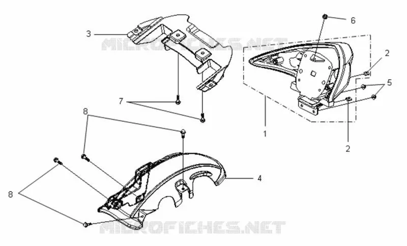 FEU ARRIERE SYM scooter 125 2007 VS 125 EURO3 (HA12C6-4)  VS 125 EURO3 (HA12C6-4)
