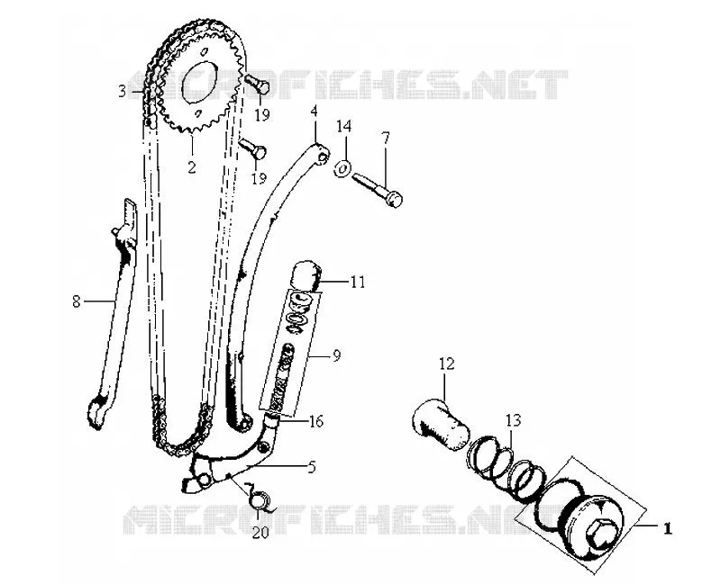 CHAINE ACT SYM moto 125 2007 WOLF 125 (PA12B-6)  WOLF 125 (PA12B-6)