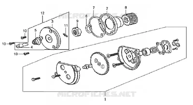 POMPE A HUILE SYM moto 125 2007 WOLF 125 (PA12B-6)  WOLF 125 (PA12B-6)