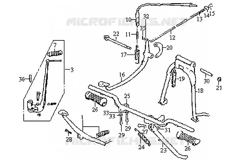 REPOSE PIEDS SYM moto 125 2007 WOLF 125 (PA12B-6)  WOLF 125 (PA12B-6)