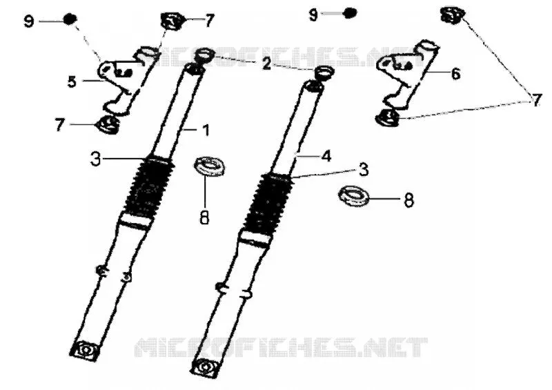 TUBES DE FOURCHE SYM moto 125 2007 WOLF 125 (PA12B-6)  WOLF 125 (PA12B-6)
