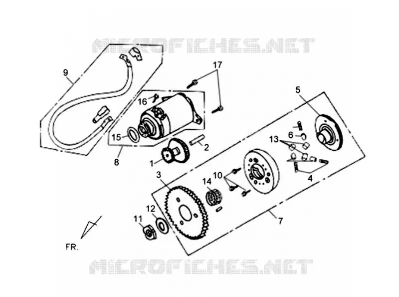 DEMARREUR - EMBRAYAGE DE DEMARRAGE EXTERIEUR SYM scooter 150 2021 SYMPLY 150 (AV15W1-5) (L1)  SYMPLY 150 (AV15W1-5) (L1)