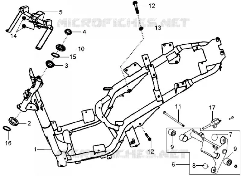 CHASSIS SYM scooter 200 2008 HD 200 (LH18W-6)  HD 200 (LH18W-6)