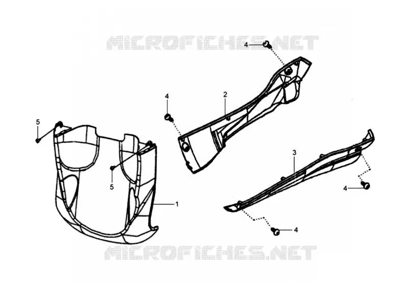 SPOLIER TABLIER AVANT INFERIEUR - COUVERCLE LATÉRAL SYM scooter 200 2011 HD 200 (LH18W-6) (L1)  HD 200 (LH18W-6) (L1)