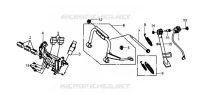 BEQUILLE CENTRALE   BÂTI DE COUVERCLE AVANT pour SYM GTS 250 EVO (LM25W5-6) (K9-L0) de 2009