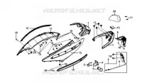 COUVERCLE DE CARROSSERIE / FEU ARRIÈRE pour SYM GTS 250 EVO (LM25W5-6) (K9-L0) de 2009